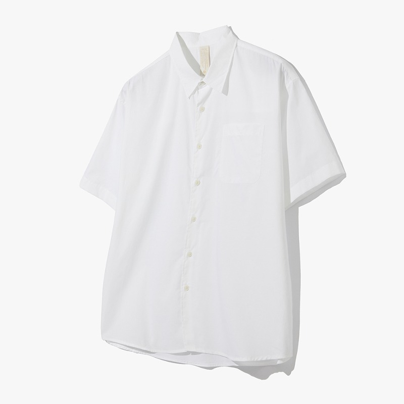 Overfit soft cotton half shirt WHITE