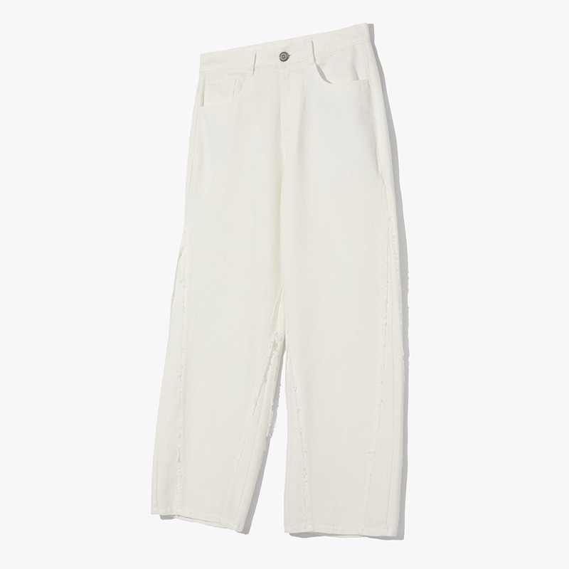 Washable non-fade denim pants WHITE