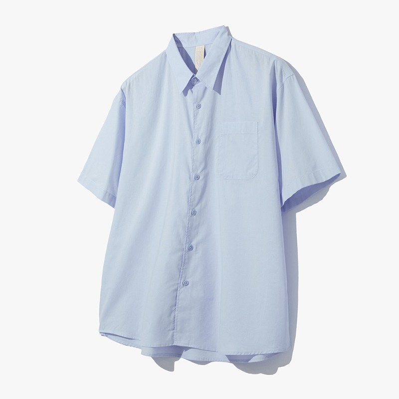 Overfit soft cotton half shirt SKY