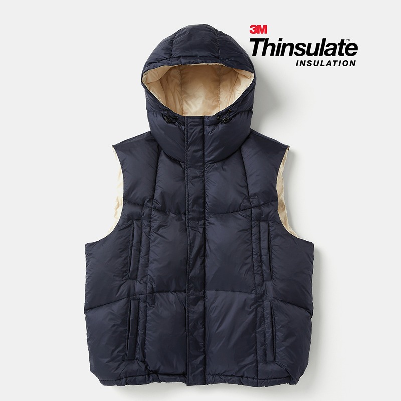 [3M Thinsulate] Mountian Hooded Padding Vest DARK NAVY