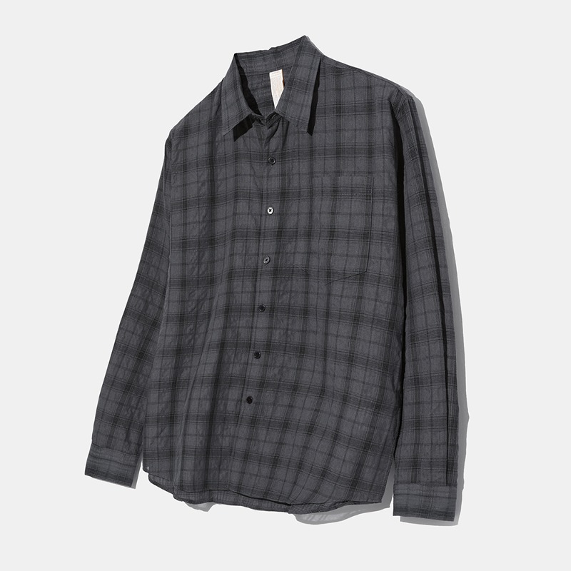 [5.20 예약배송] Lond Dark Grey Check Shirt